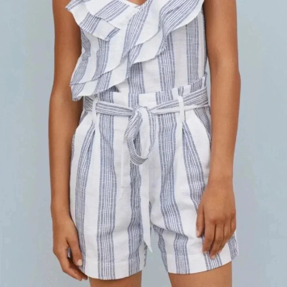 H&M Blue and White Embroidered Shorts 4 - Picture 1 of 8